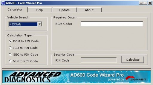 AD600 Code Wizard Pro - Внешний вид программы