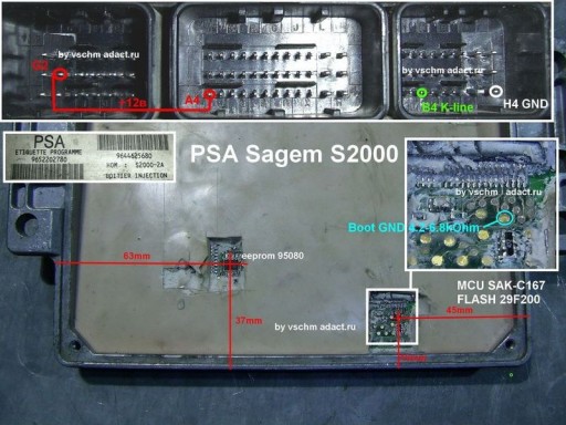Sagem S2000 - Adact. Подключение блока на столе