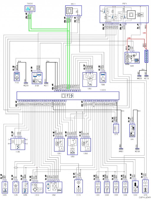 Sagem S2000PM2 - Электрическая схема системы впрыска 1