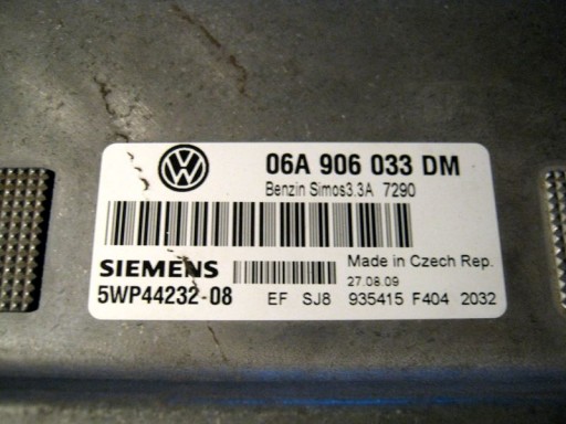Skoda Octavia I 1.6L (BFQ) - Siemens Simos 3.3.a, 06A 906 033 DM