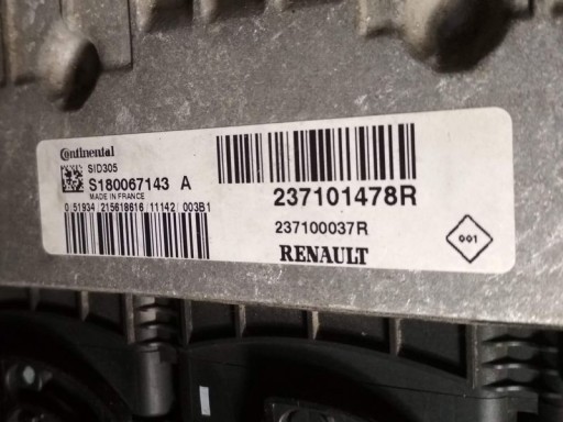 Renault Laguna 3 1.5L dCi 110 - Наклейка блока управления двигателем